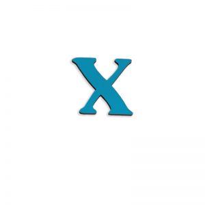 ΞΥΛΙΝΑ ΓΡΑΜΜΑΤΑ ΓΙΑ ΕΚΜΑΘΗΣΗ ΑΛΦΑΒΗΤΟΥ  ΜΠΛΕ 4×3 cm  X Κεφαλαίo – X ( Αγγλικό – Μαγνητικό )